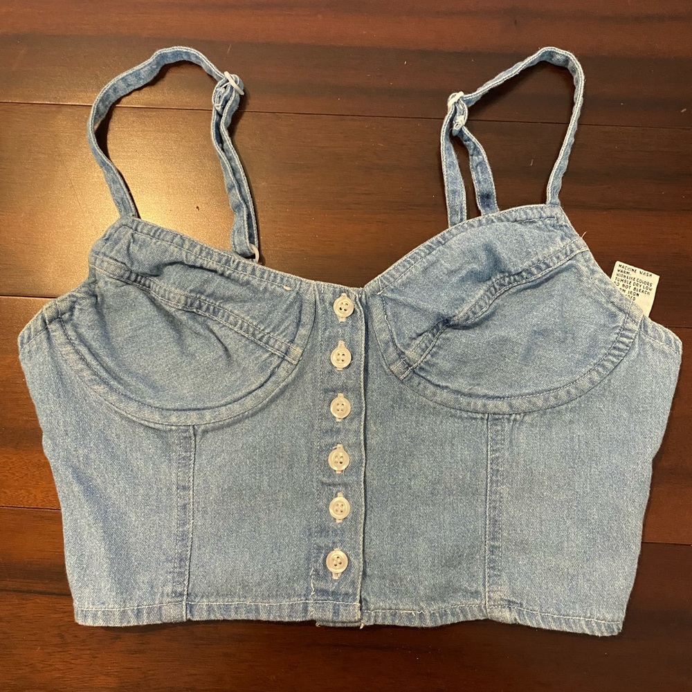 RARE FIND! BONJOUR JEAN BRA CROP TOP VINTAGE 90s S